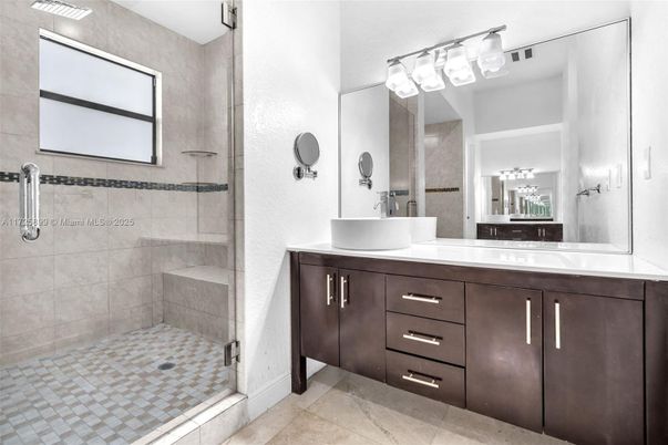 Bathroom, Dual Sink Vanities, Glass Shower, Interior
