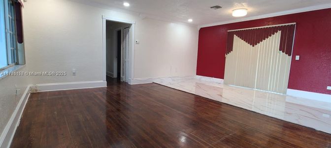 Empty room, Interior, Marble, Recessed Lighting, Wood Texture Flooring