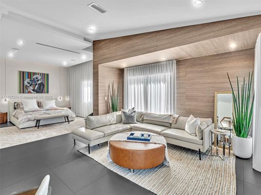 Interior, Living room, Recessed Lighting, Wooden Walls
