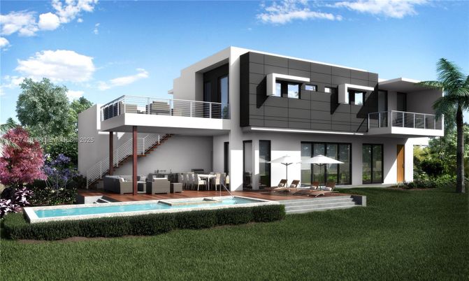 Backyard, Exterior, Facade, Pool, Modern