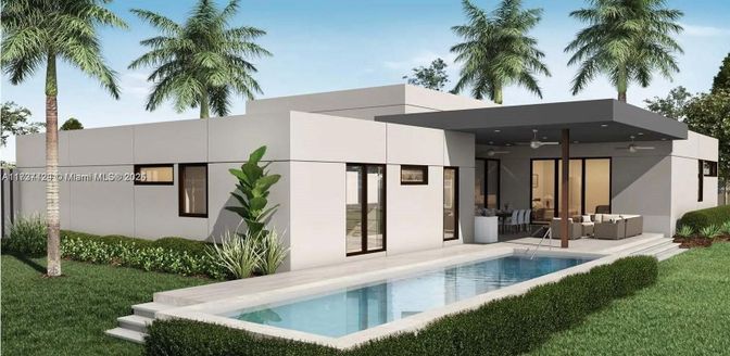Exterior, Facade, Pool, Modern