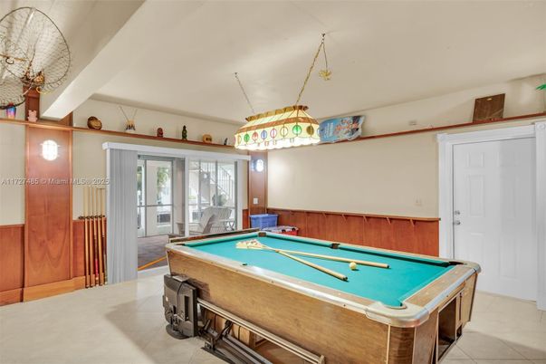 Billiard Table, Game Room, Interior, Pendant Lights