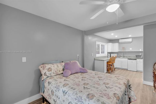 Bedroom, Interior, Kitchen, Recessed Lighting, Wood Texture Flooring