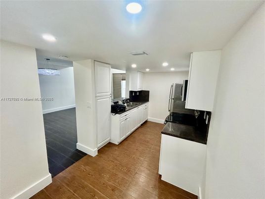 Interior, Kitchen, Recessed Lighting, Wood Texture Flooring