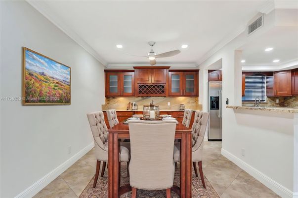 Dining room, Interior, Kitchen, Recessed Lighting, Stainless Steel Appliances