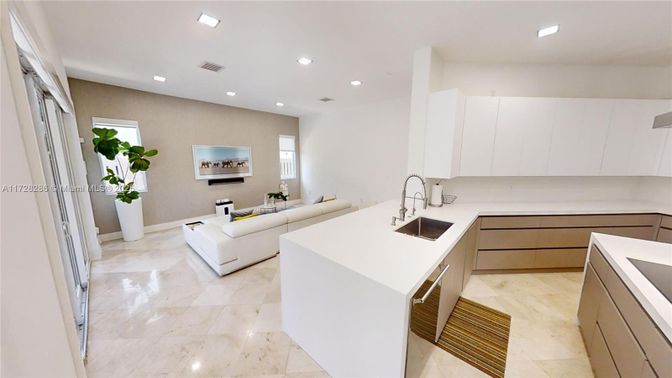 Interior, Kitchen, Living room, Recessed Lighting