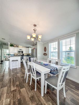 Chandelier, Dining room, Interior, Kitchen, Wood Texture Flooring