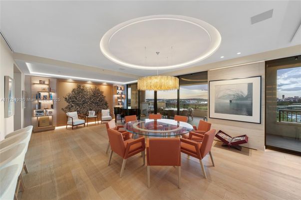Chandelier, Dining room, Interior, Living room, Recessed Lighting, Wood Texture Flooring