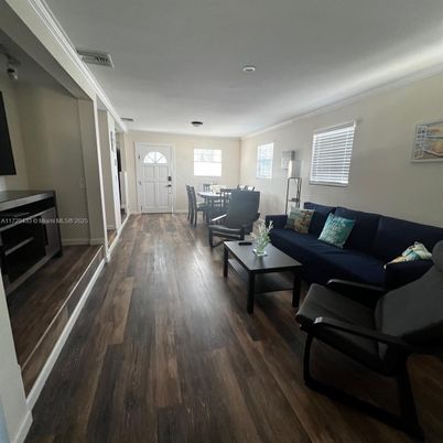 Dining room, Interior, Living room, Recessed Lighting, Wood Texture Flooring