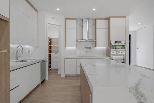 Interior, Kitchen, Recessed Lighting, Wood Texture Flooring