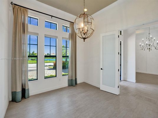 Chandelier, Empty room, Interior, Pendant Lights, Wood Texture Flooring