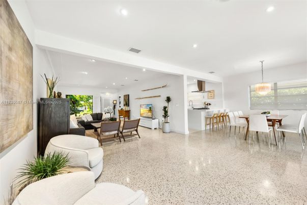 Dining room, Fireplace, Interior, Kitchen, Living room, Pendant Lights, Recessed Lighting