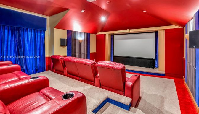 Home Theatre Room, Interior, Projection Screen, Recessed Lighting, Theatre Room