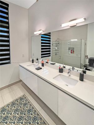 Bathroom, Dual Sink Vanities, Glass Shower, Interior