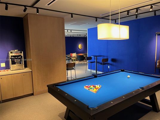 Billiard Table, Game Room, Interior, Pendant Lights