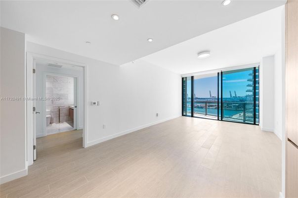 Bathroom, Empty room, Interior, Recessed Lighting, Water, Wood Texture Flooring