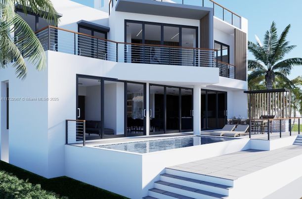 Exterior, Facade, Pool, Modern