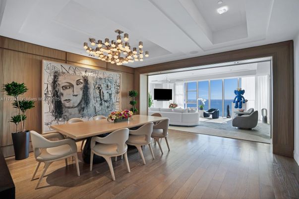Dining room, Interior, Living room, Pendant Lights, Water, Wood Texture Flooring, Wooden Walls