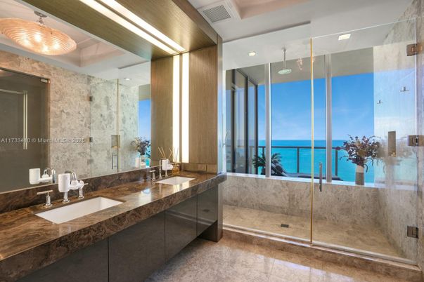 Bathroom, Dual Sink Vanities, Glass Shower, Interior, Recessed Lighting, Water