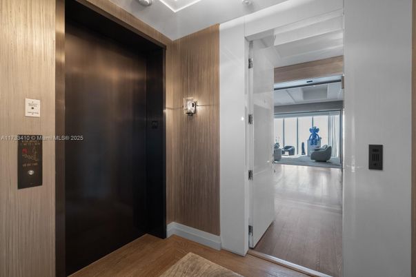 Elevator, Interior, Wood Texture Flooring, Wooden Walls