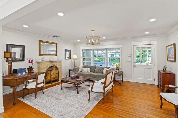 Fireplace, Home Office, Interior, Living room, Recessed Lighting, Wood Texture Flooring