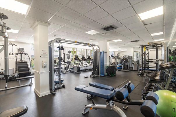 Fitness Equipment, Gym, Interior, Recessed Lighting