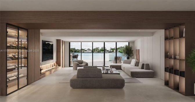 Interior, Living room, Recessed Lighting, Water, Wooden Ceilings