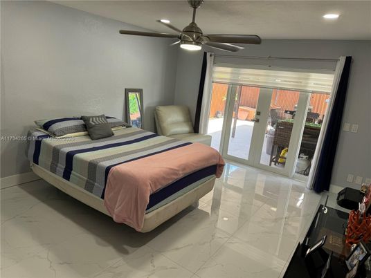 Bedroom, Interior, Marble, Recessed Lighting