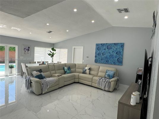Dining room, Interior, Living room, Marble, Recessed Lighting
