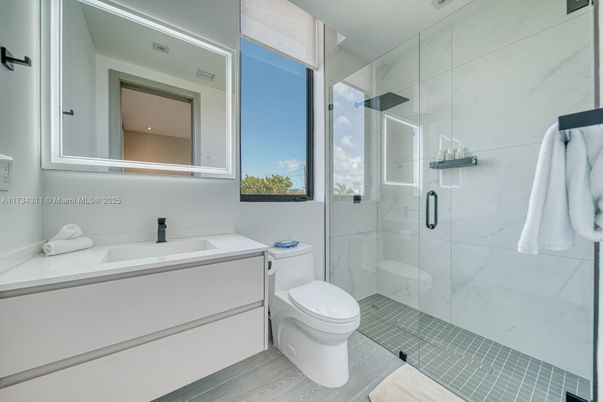 Bathroom, Glass Shower, Interior, Marble Walls