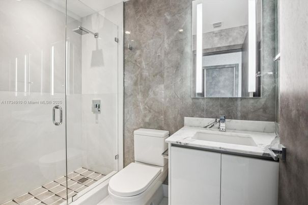 Bathroom, Glass Shower, Interior, Marble Walls