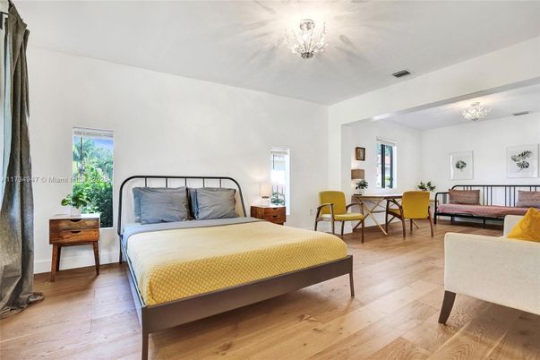 Bedroom, Chandelier, Interior, Wood Texture Flooring