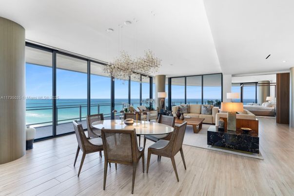 Dining room, Interior, Living room, Pendant Lights, Recessed Lighting, Water, Wood Texture Flooring