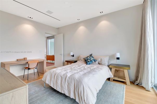 Bedroom, Home Office, Interior, Recessed Lighting, Wood Texture Flooring