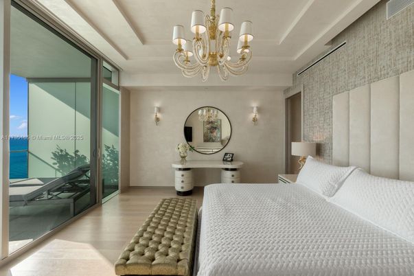 Bedroom, Chandelier, Interior, Wood Texture Flooring