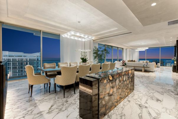 Chandelier, Dining room, Interior, Living room, Marble, Pendant Lights, Recessed Lighting, Water