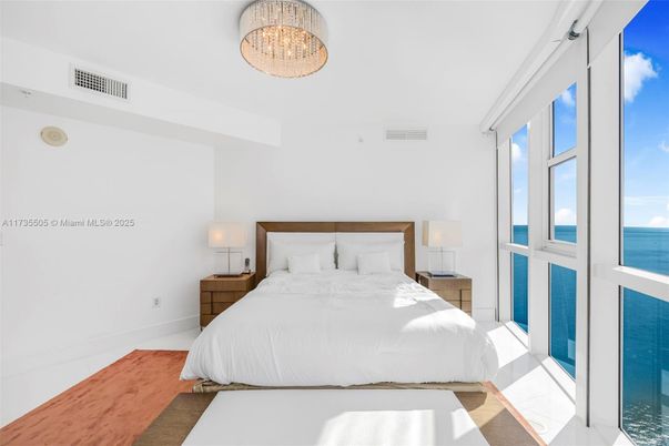Bedroom, Chandelier, Interior, Water, Wood Texture Flooring