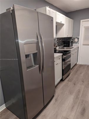Interior, Kitchen, Stainless Steel Appliances, Wood Texture Flooring