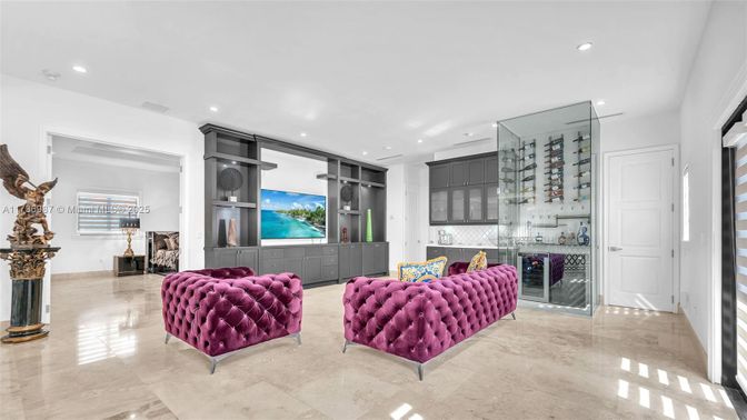 Interior, Living room, Recessed Lighting, Wine Storage