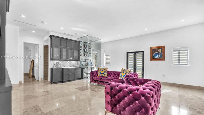 Interior, Living room, Recessed Lighting, Wine Storage