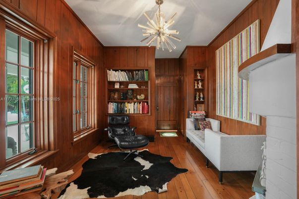 Home Office, Interior, Wood Texture Flooring, Wooden Walls