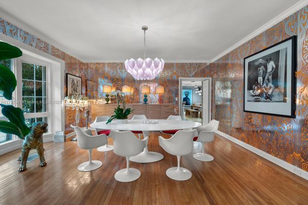 Chandelier, Dining room, Interior, Wood Texture Flooring