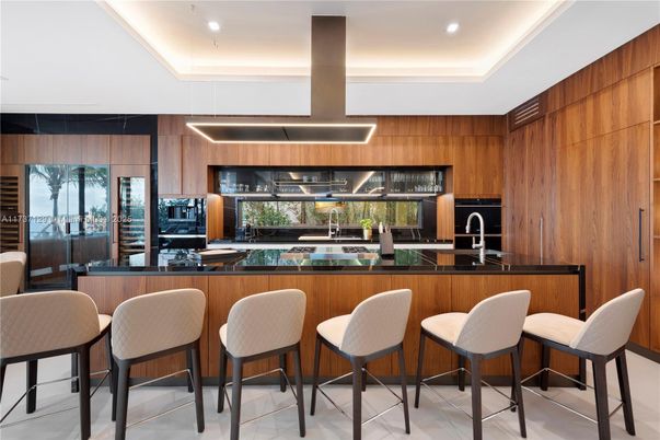 Interior, Kitchen, Recessed Lighting, Stainless Steel Appliances, Wooden Walls