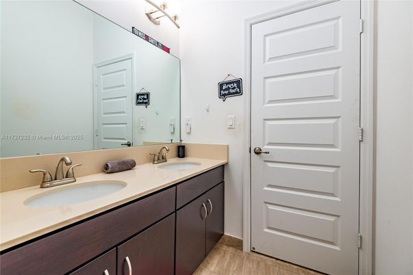 Bathroom, Dual Sink Vanities, Interior, Wood Texture Flooring
