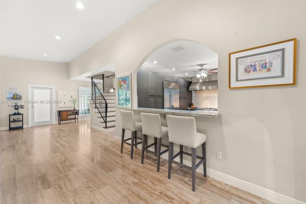 Interior, Kitchen, Recessed Lighting, Wood Texture Flooring