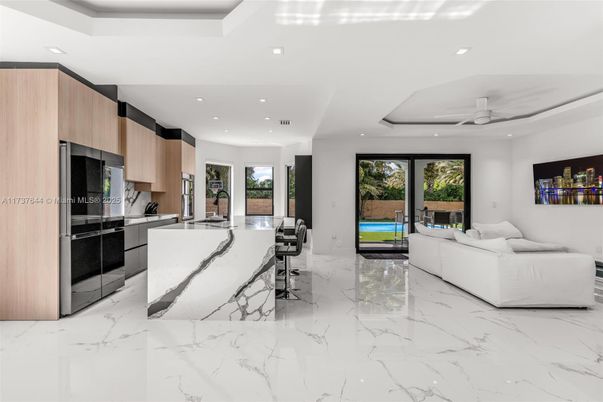 Interior, Kitchen, Living room, Marble, Recessed Lighting