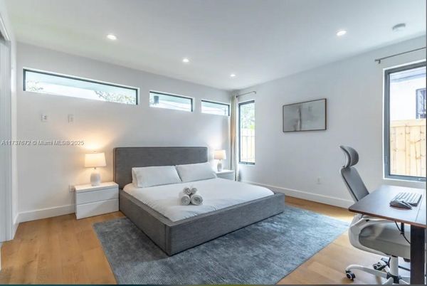 Bedroom, Home Office, Interior, Recessed Lighting, Wood Texture Flooring