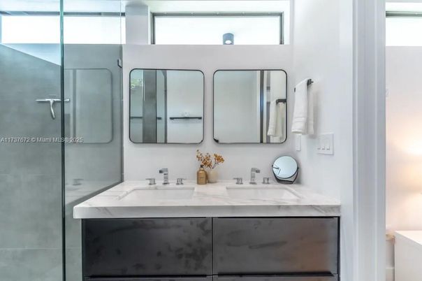 Bathroom, Dual Sink Vanities, Glass Shower, Interior