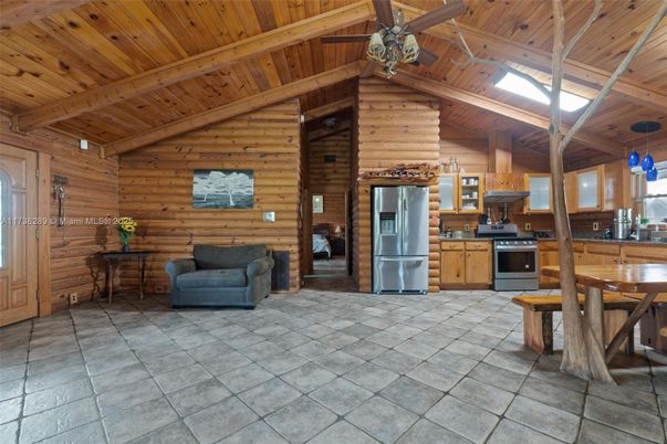 Interior, Kitchen, Stainless Steel Appliances, Wooden Beams, Wooden Ceilings, Wooden Walls
