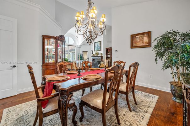 Chandelier, Dining room, Interior, Wood Texture Flooring